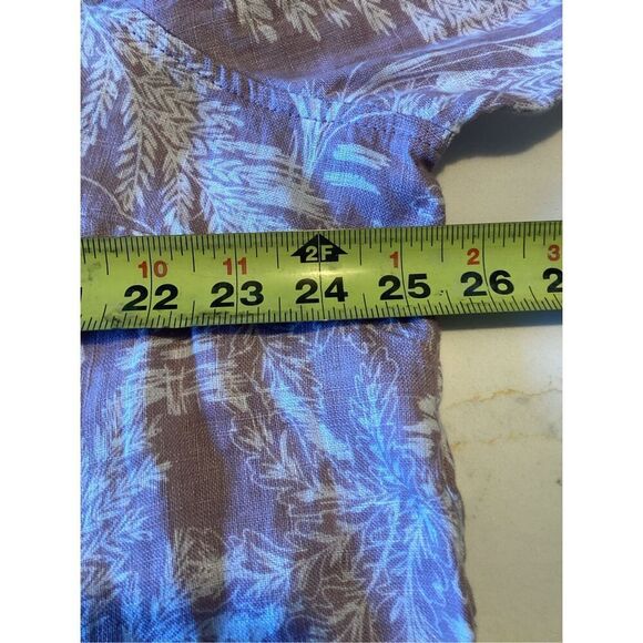 Tahari 100% Linen Button Up Top Tunic Sz 2X Soft Lavender Floral - Picture 4 of 6